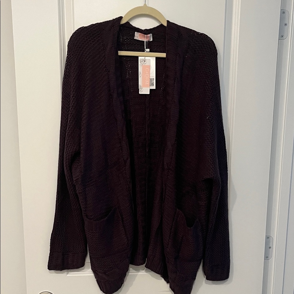 NWT Elegant Purple Cardigan Sweater